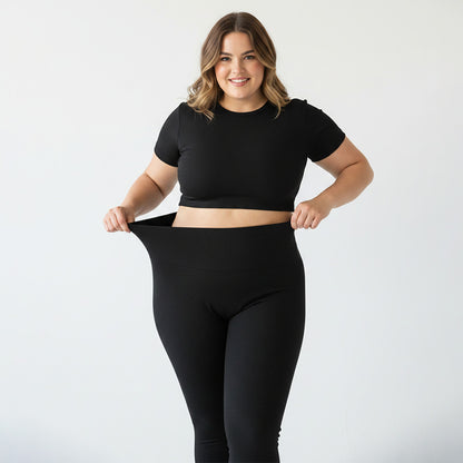 Women's Ribbed Yoga Set Tee and Leggings