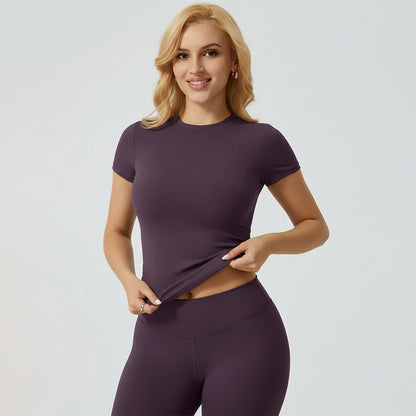 Women's Ribbed Yoga Set Tee and Leggings
