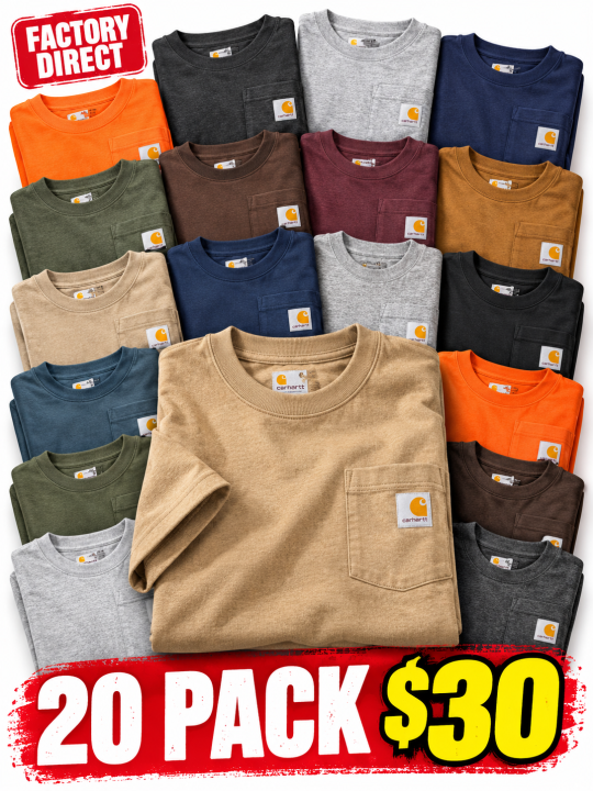Men's Heavyweight Cotton Pocket T-Shirt – Relaxed Fit Everyday Casual Tee