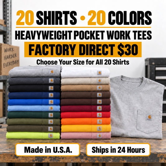 Men's Heavyweight Cotton Pocket T-Shirt – Relaxed Fit Everyday Casual Tee