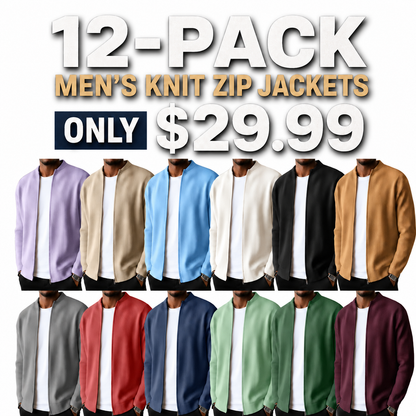 Men's Simple Casual Ribbed Stand Collar Zipper  Long Sleeved Jacket